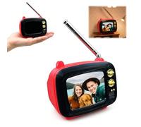 Mini Retro TV,Retro Mini Work TV Toy - Tiny Fake TVwith 720P Display,8GB Memory, Supports Playbac USB & Headphones