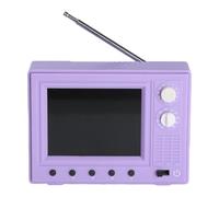 Mini Retro TV with 8GB Storage HD 720p Tiny TV 2.4 Inch LCD 1 12 Scale Classics TVs Miniature TVs Model Support External USB for Dollhouse Miniature Scenes Gift (Purple 3) (3 Purple)
