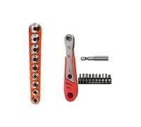 Mini Reversible Ratchet Screwdriver Set - 21-Piece Kit with Sockets & Bits, Straight Handle for Versatile Use