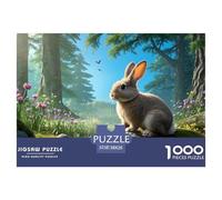 Mini Rex Rabbit Jigsaw 1000 Piece Challenge Game for Adults,Summer Forest Landscape Impossible Jigsaw Puzzles 1000 Piece Educational Game Home Decoration 38x26cm/1000pcs