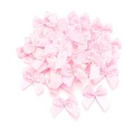 Mini Ribbon Bows, 30/60pcs 2.5x2.5cm Polka Dot Satin Ribbon Bows Multicolor for DIY Crafts(Pink,30pcs)