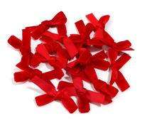 Mini Ribbon Bows, Multicolor Velvet Ribbon Bows 6x3.5cm Pack of 10 for DIY Sewing Party Wedding(Red)