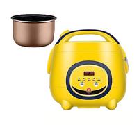 Mini Rice Cooker (1.8-5L) Make Rice & Steam Healthy Food & Vegetables With Non-Stick Inner Pot 24H Reservation For 1-8 People,Yellow,2.3L