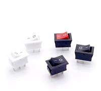 Mini Rocker Push Button Switch 10x15mm SPST 3Pin 3A 250V KCD11 Snap-in On/Off 10MM*15MM 5/10Pcs(Red 2pin,10)