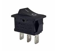 Mini Rocker Switch 19 x 13 mm Toggle Switch Device Switch 250V 6A 125V 10A AC, 12V 20A DC, KCD1 (6V 9V 12V 24V 125V AC/DC) Black Rectangular 2-Pin ON/ON