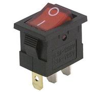 Mini Rocker Switch, 3-Pin, Red Rocker Switch AC 250 V/6,5 A, 2 Positions: ON/Off