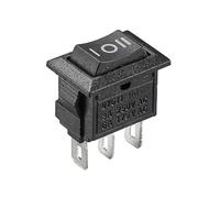 Mini Rocker Switch 9 x 13 mm, 3-Pin 250 V 3 A AC/DC, (6 V 9 V 12 V 24 V 125 V) Black Rectangular 3-Pin On/Off/On