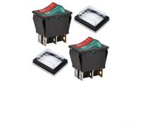 Mini Rocker Switch with Light Indicator, 16A/250VAC Waterproof Toggle Switch for Industrial & Automotive Use, Includes 2 PCS and 2 Covers