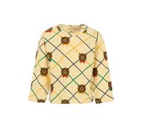 Mini Rodini bear-print diamond-pattern long-sleeved t-shirt - Neutrals 98-140-146