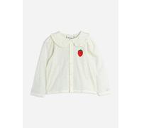 Mini Rodini Girls Embroidered Strawberry Schiffli Blouse in White - White - 104-110 cm (3-5 Yrs)
