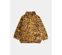 Mini Rodini Girls Leopard Zip Up Top in Brown - Brown - 1.5 - 3 Yrs