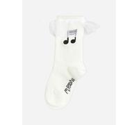 Mini Rodini Girls Note Frill Socks in White - White - 4 - 6 Yrs (16-18 cm)
