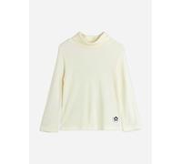 Mini Rodini Girls Ribbed Turtleneck Top in Ivory - Ivory - 116-122 cm (5-7 Yrs)