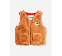 Mini Rodini Girls Ritzratz Patch Faux Fur Gilet in Pink - Pink - 92-98 cm (1.5-3 Yrs)