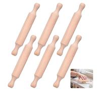 Mini Rolling Pin,6 PCS Kids Wooden Rolling Pins,Mini Non-Stick Playdough Rollers for Baking,Crafts & Cookie Making,Small Dough Rollers with Handles,Kids Rolling Pin Great for Kitchen Fun(5.5 inch)