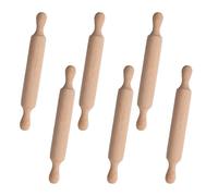 Mini Rolling Pin for Baking,6pcs Wooden Rolling Pin with 2 Rollers,Handle Non-Stick Playdough Dough Clay Roller for Clay Modeling Pottery Tools Playdough Accessories for Child Baking Cookie Christmas