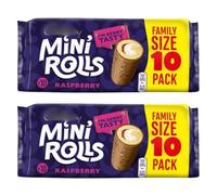 Mini Rolls Raspberry 10pk x Pack of 2 - Treat Yourself to a Mini Roll and Enjoy the Delicious Raspberry Flavour Filling - They're Berry Tasty
