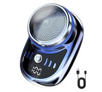 Mini Rotary Shaver Body Hair Remover Men Electric Usb Rechargeable Battery Display Travel Razor Portable Cordless Beard Trimmer Tool Father Boyfriend Gradient Color