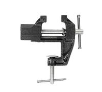 Mini Rotating Table Screw Vise Clamp for DIY Craft, Jewelry, Model Making - 360° Rotate, Cast Iron Body, Portable Bench Vise with Adjustable Lock for Small Parts Fixing, Black + Silver