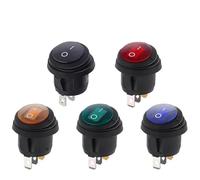 Mini Round Boat Rocker Switch 3Pin KCD1 ON Off Power Button Switch 12V 220V 5Pcs(Black,5PCS_220V)