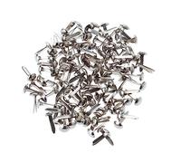 Mini Round Craft Brads 100 Pcs for Scrapbooking and Stamping | Iron Split Pins, Silver Finish, Pivoting Joint, Secure Cardstock Hold for Crafters and Teachers Random Color