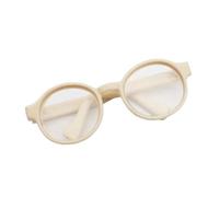 Mini Round Glasses for 15-17cm Dolls - Beige - PVC Plastic Eyewear Accessories - Toy Doll Glasses for Designer & Monster Dolls - Connell&Co