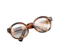 Mini Round Glasses for 15-17cm Dolls - Leopard Print - PVC Plastic Eyewear Accessories - Toy Doll Glasses for Designer & Monster Dolls - Connell&Co