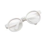 Mini Round Glasses for 15-17cm Dolls - Solid White - PVC Plastic Eyewear Accessories - Toy Doll Glasses for Designer & Monster Dolls - Connell&Co