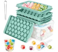 Mini Round Ice Cube Moulds with Lid and Storage,BPA-Free Plastic Ice Ball Maker,Makes 99PCS 2cm Ice Balls for Freezing Cocktails,Whiskey,Tea,or Food (3 Ice Trays, Ice Box,Ice Shovels and Ice Tongs