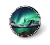 Mini Round Lapel Pin 1 Inch, Aurora Borealis Brooch Pins Durable Lightweight Metal Button Pin Badges Elegant Aluminum Alloy Brooch for Jacket Hat Shirt Bag Accessories