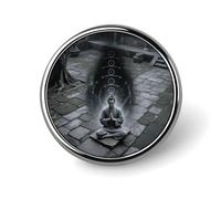Mini Round Lapel Pin 1 Inch, Blacklight Seven Chakra Yoga Meditation Brooch Pins Durable Lightweight Metal Button Pin Badges Elegant Aluminum Alloy Brooch for Jacket Hat Shirt Bag Accessories