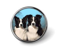 Mini Round Lapel Pin 1 Inch, Border Collie Brooch Pins Durable Lightweight Metal Button Pin Badges Elegant Aluminum Alloy Brooch for Jacket Hat Shirt Bag Accessories