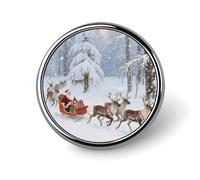 Mini Round Lapel Pin 1 Inch, Christmas Snowflakes Background Brooch Pins Durable Lightweight Metal Button Pin Badges Elegant Aluminum Alloy Brooch for Jacket Hat Shirt Bag Accessories