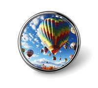 Mini Round Lapel Pin 1 Inch, Colorful Hot Air Balloon Brooch Pins Durable Lightweight Metal Button Pin Badges Elegant Aluminum Alloy Brooch for Jacket Hat Shirt Bag Accessories