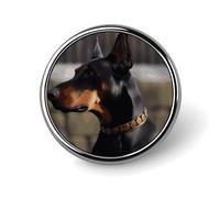 Mini Round Lapel Pin 1 Inch, Doberman Brooch Pins Durable Lightweight Metal Button Pin Badges Elegant Aluminum Alloy Brooch for Jacket Hat Shirt Bag Accessories