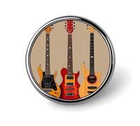 Mini Round Lapel Pin 1 Inch, Guitars Standard Scale Brooch Pins Durable Lightweight Metal Button Pin Badges Elegant Aluminum Alloy Brooch for Jacket Hat Shirt Bag Accessories