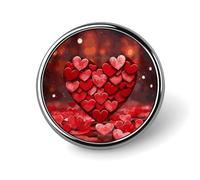 Mini Round Lapel Pin 1 Inch, Hearts Love Brooch Pins Durable Lightweight Metal Button Pin Badges Elegant Aluminum Alloy Brooch for Jacket Hat Shirt Bag Accessories