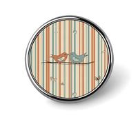 Mini Round Lapel Pin 1 Inch, Love Birdie Stripe Brooch Pins Durable Lightweight Metal Button Pin Badges Elegant Aluminum Alloy Brooch for Jacket Hat Shirt Bag Accessories