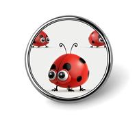 Mini Round Lapel Pin 1 Inch, Red Ladybug Brooch Pins Durable Lightweight Metal Button Pin Badges Elegant Aluminum Alloy Brooch for Jacket Hat Shirt Bag Accessories