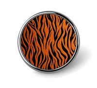 Mini Round Lapel Pin 1 Inch, Tiger Stripes Orange Brooch Pins Durable Lightweight Metal Button Pin Badges Elegant Aluminum Alloy Brooch for Jacket Hat Shirt Bag Accessories