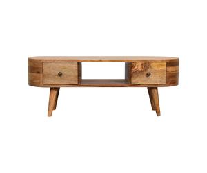 Mini Rounded Dual Drawer Entertainment Unit