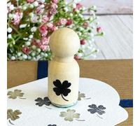Mini Rubber Stamp Clover Leaf, Ink Stamp for Cards Envelopes Scrapbook, Wooden Good Luck Stamp, DIY Tags Crafts, Wedding Crafts