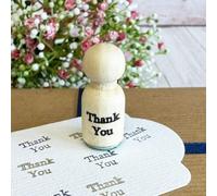 Mini Rubber Stamp Thank You, Ink Stamp for Cards Envelopes, Wooden Greeting Stamp, DIY Tags Crafts, Wedding Thank You Crafts