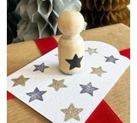 Mini Rubber Star Ink Stamp, Christmas Crafts, Rubber Stamp for Cards Scrapbooking Projects, Wooden Star Stamp, DIY Gift Tags Crafts