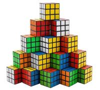 Mini Rubix Cube, 20-Piece Set of Mini Puzzles for Party Bags, Portable Entertainment for Focus, 3x3 cm Cube Keyrings with Keychain