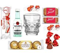 Mini Rum 50ml Shot Glasses Chocolate Gifts (Bacardii Carta Blanca)