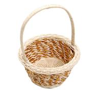 Mini Rustic Wedding Flower Girl Baskets, Small Imitation Rattan Woven Storage Basket with Handles, Woven Eggs Candy Basket for Wedding Home Garden Decor