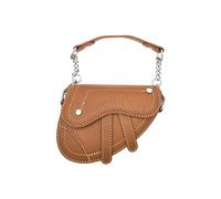 Mini Saddle Crossbody Bag - Vegan Leather Clutch Wallet with Top Handle & Strap, Available in Brown, Gray, and Blush Pink, Saddle Brown, XXS