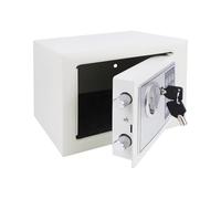Mini Safe 4.6L Safes for Home, Fireproof Steel Sturdy Safe Box, Waterproof Safes with Key and Digital Keypad Lock, Home Safety for Cash/Jewelry/Documents/Collectibles Cabinet Box (23x17x17cm, White)