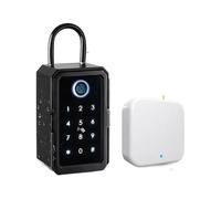 Mini Safe, Key Safe TTlock Fingerprint Digital Key Box App Remote Unlock Wall Mount Security Key Lock Box Safety Box Padlock(TTLOCK+G2)